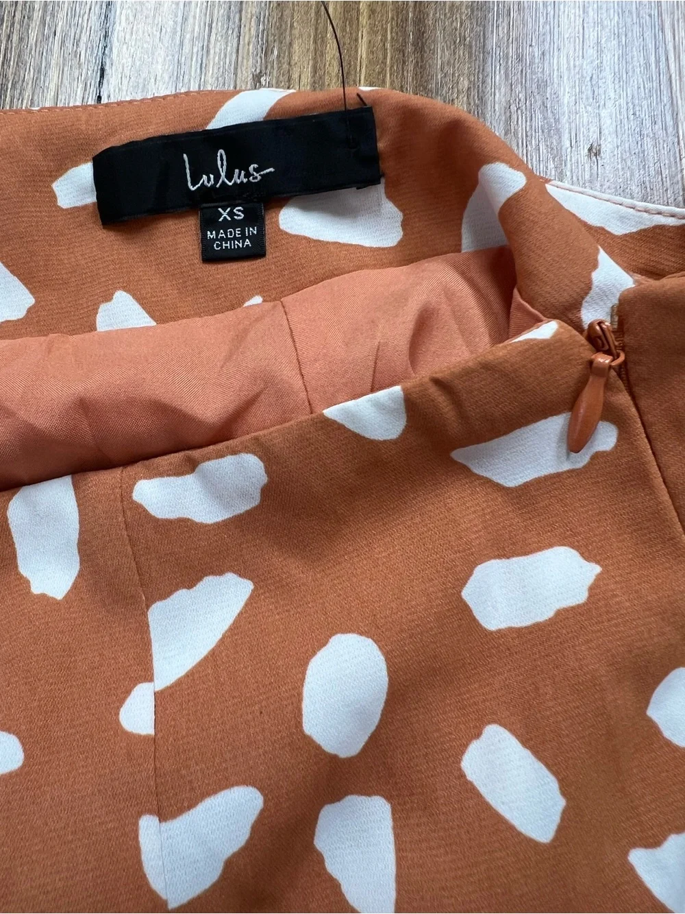 Lulus Getting Glam Peach Print Slit Midi Skirt Size XS NWT